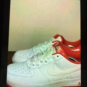 Nike Airforce Ones Red n White Sneakers